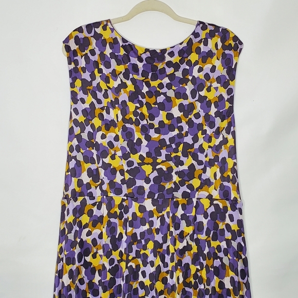 Boden Limited Edition Silk Blend Dress Size 18 V-Neck Stretch Midi Purple Office - Picture 7 of 15